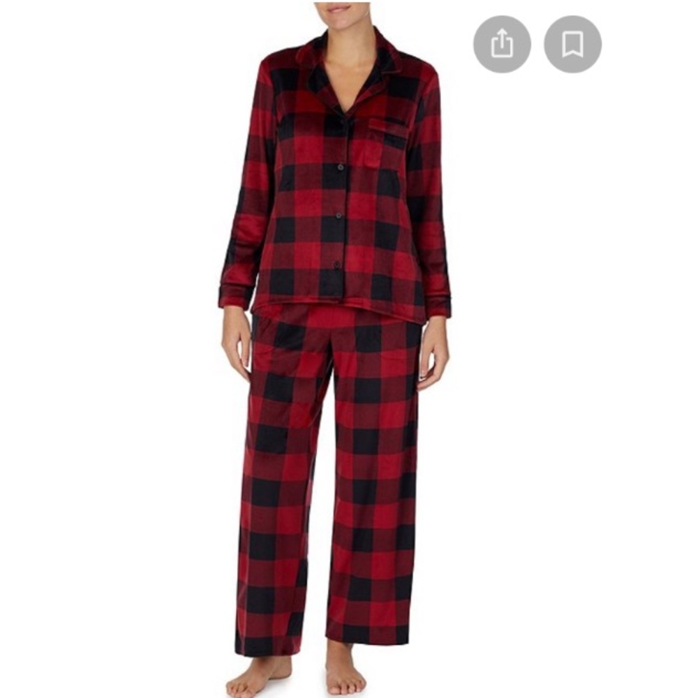 Donna Karan Plaid Pajama Set